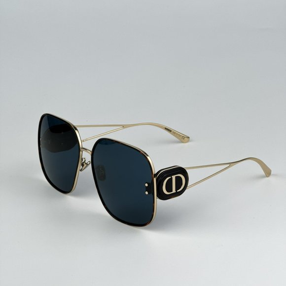Dior DIORBOBBY S1U B5B0 BRAND NEW Sunglasses Gold Havana Blue Women Oversized main image 8